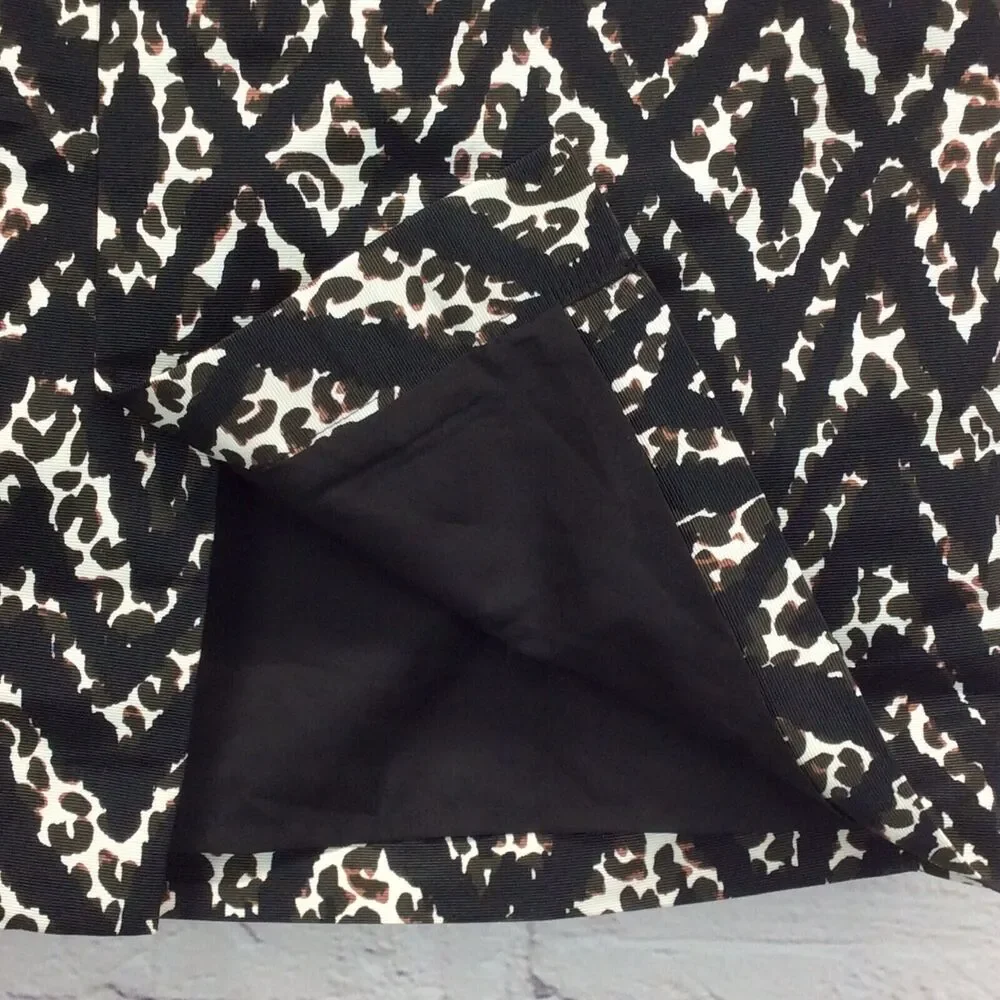 Marie Oliver Mini Pencil Skirt Women's Sz 4 Multicolor Patterned Belted Textured